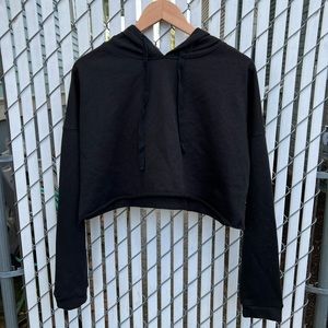 Black Crop Hoodie